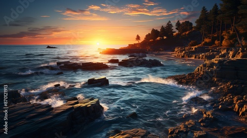  a coastal tide pool nature background with colorful sea creatures.