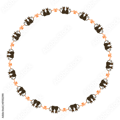 Hand drawn halloween frame template design