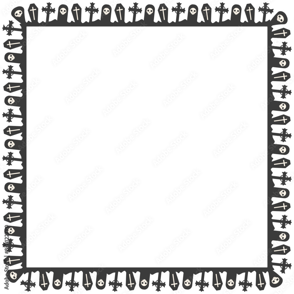 Hand drawn halloween frame template design Hand drawn halloween frame template design