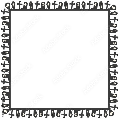 Hand drawn halloween frame template design