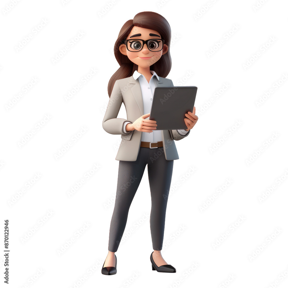 woman with tablet isolated on a White Background woman with tablet isolated on a White Background