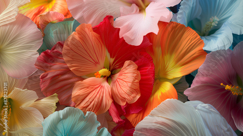 Wallpaper Mural Artistic background with close-up shots of different colored flower petals. Torontodigital.ca