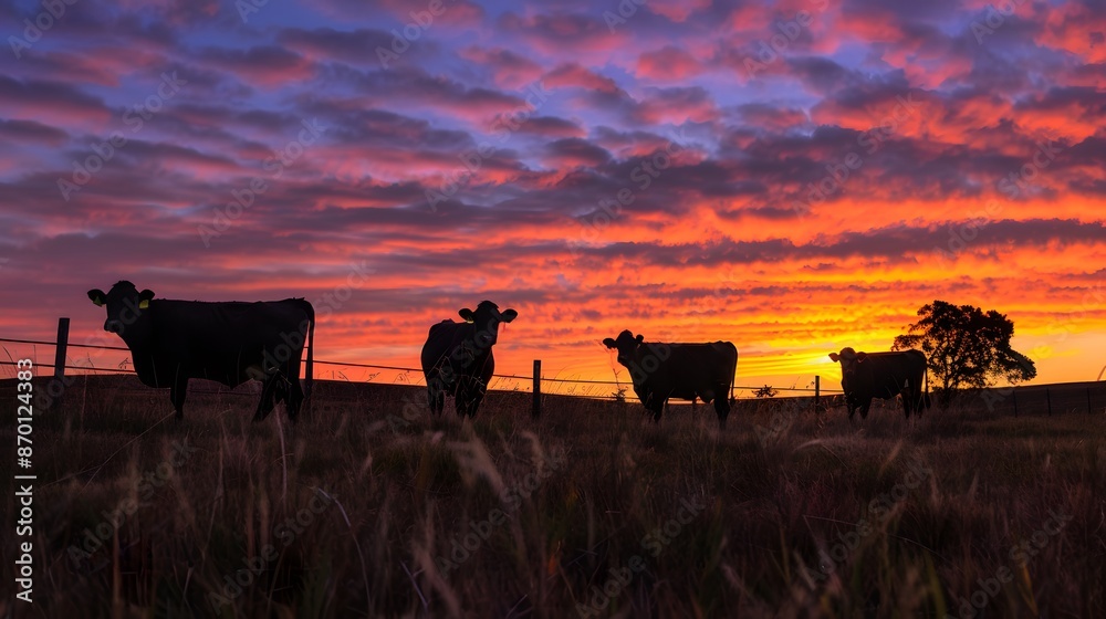 Cows in sunset. Cows in sunset.