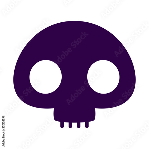 Hand drawn skull silhouette illustration on a white background