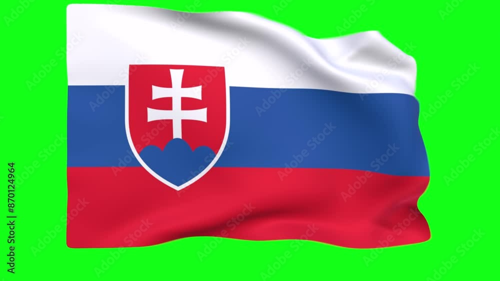 Waving flag of Slovakia Animation 3D render Method Waving flag of Slovakia Animation 3D render Method