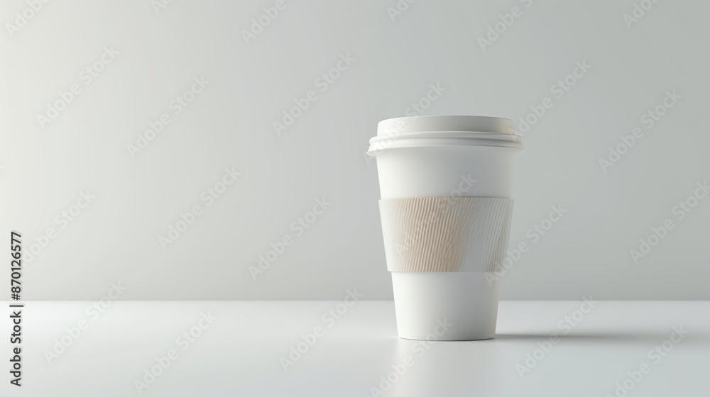 Realistic picture of a blank coffee cup on a white background with space for text and logo Realistic picture of a blank coffee cup on a white background with space for text and logo