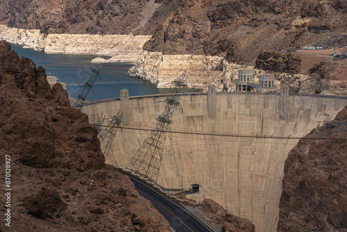 the hoover dam from the bridge