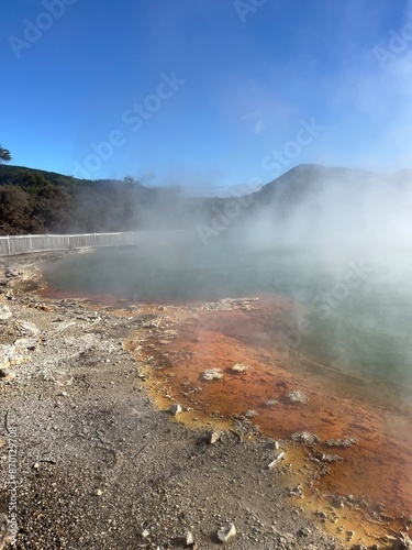 Champagne Pool, Wai-O-Tapu Thermal Wonderland, Rotorua, North Island of New Zealand photo