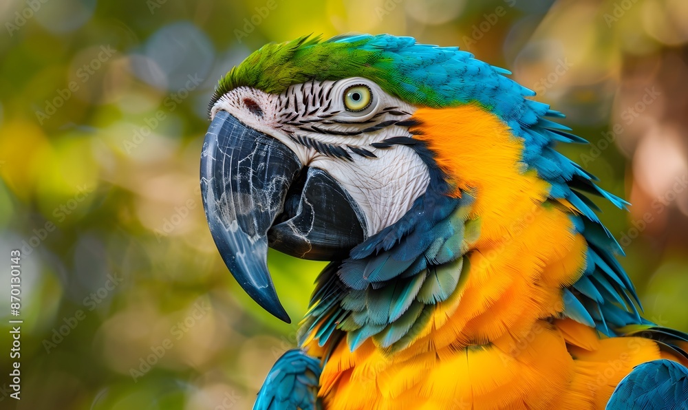 Colorful Macaw Parrot with Bright Plumage and Beak ,Generative AI Colorful Macaw Parrot with Bright Plumage and Beak ,Generative AI