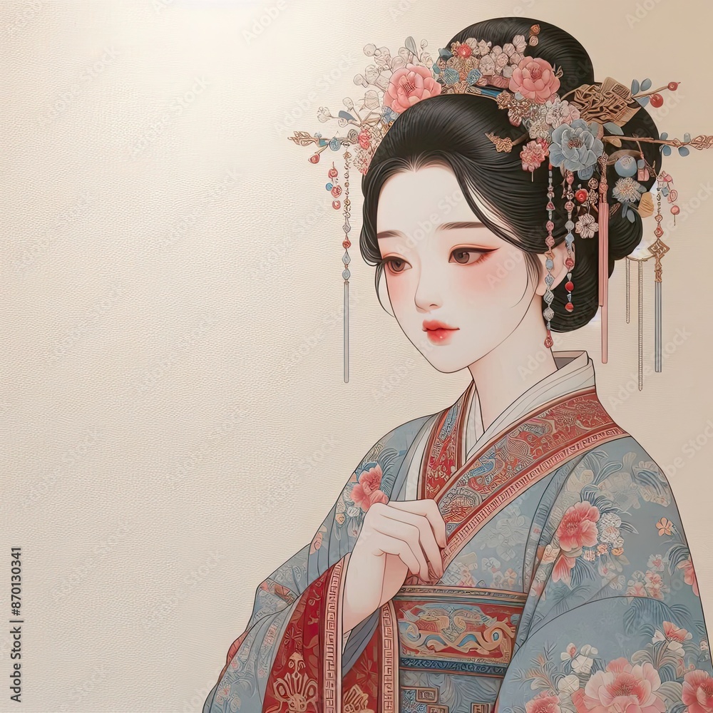 Imperial Grace: A Woman in Luxurious Traditional Chinese Attire with Generative AI. Imperial Grace: A Woman in Luxurious Traditional Chinese Attire with Generative AI.