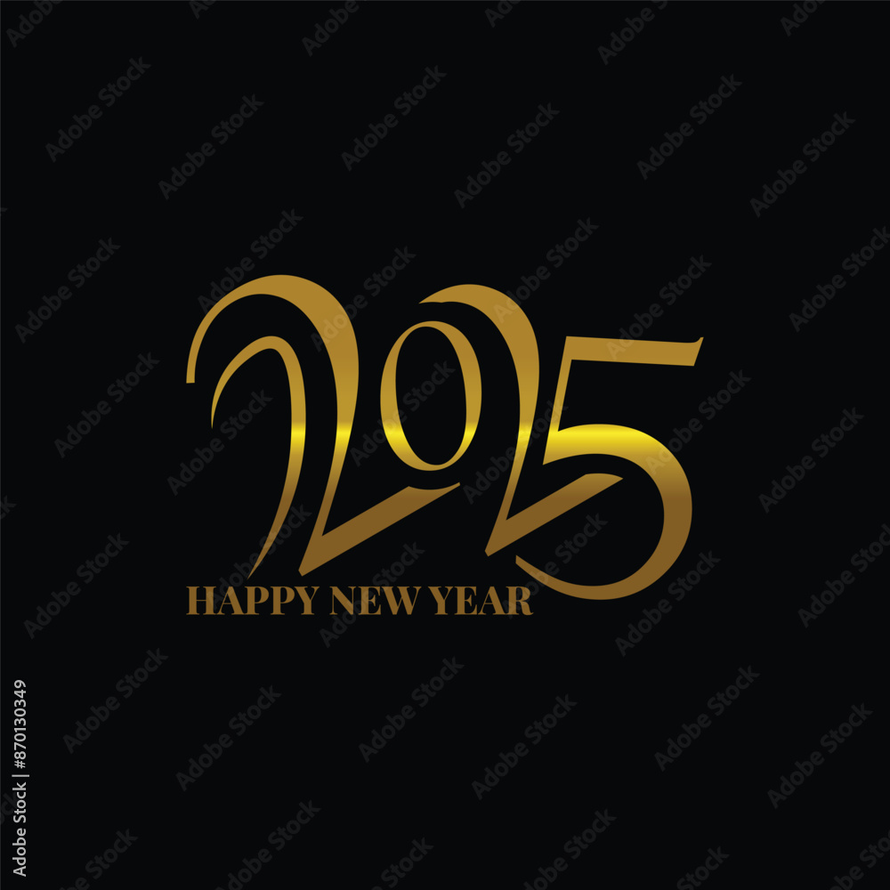 Line style happy new year 2025 event background vector design Line style happy new year 2025 event background vector design
