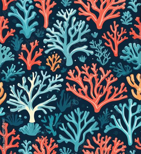 a colorfull coral plant on the undersea vector illustration background