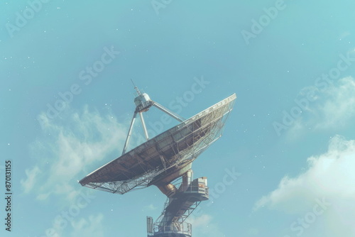 Transmission dish, blue sky background