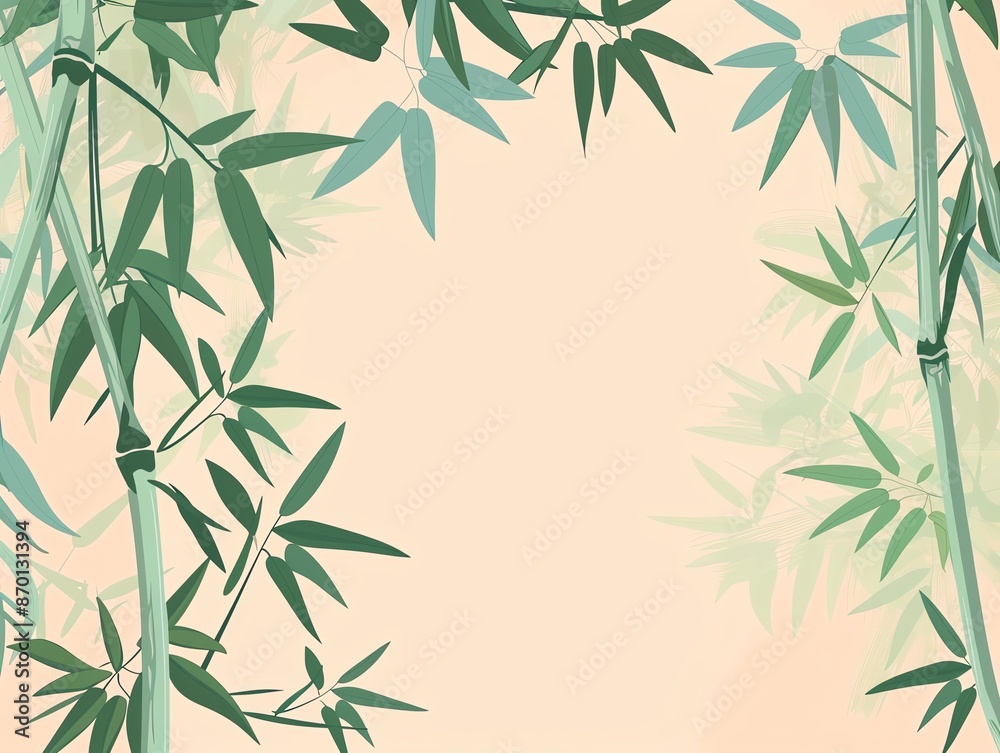 Elegant bamboo frame on a soft beige background, perfect for nature-themed designs and backgrounds. Elegant bamboo frame on a soft beige background, perfect for nature-themed designs and backgrounds.