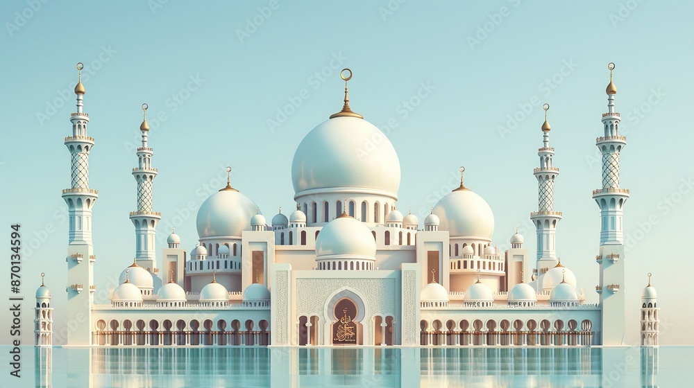 Fototapeta premium Sheikh Zayed Grand Mosque. Stunning Islamic Architecture in Abu Dhabi
