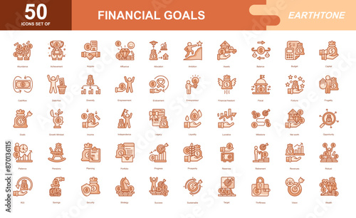 FINANCIAL GOALS icon set