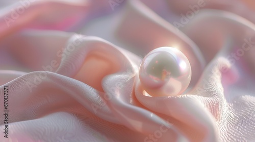 Elegant Pearl on Delicate High-Quality Background, Soft Light Emphasizing Fashion and Luxury