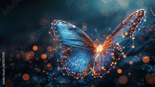 Digital Transformation Concept Butterfly with Gradient Background
