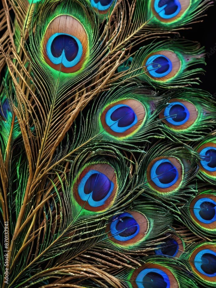 Obraz premium Peacock Feather Closeup.