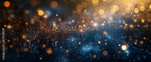 Abstract Blue And Gold Bokeh Background