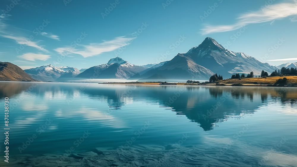 a mountain reflecting in water, AI Generative a mountain reflecting in water, AI Generative