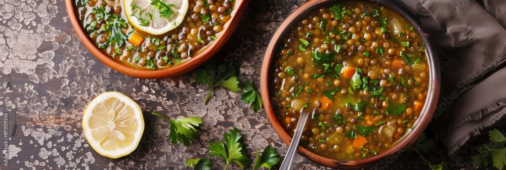 A nourishing buckwheat and lentil soup with a burst of flavor from fresh herbs and lemon juice perfect for a cold day. A nourishing buckwheat and lentil soup with a burst of flavor from fresh herbs and lemon juice perfect for a cold day.