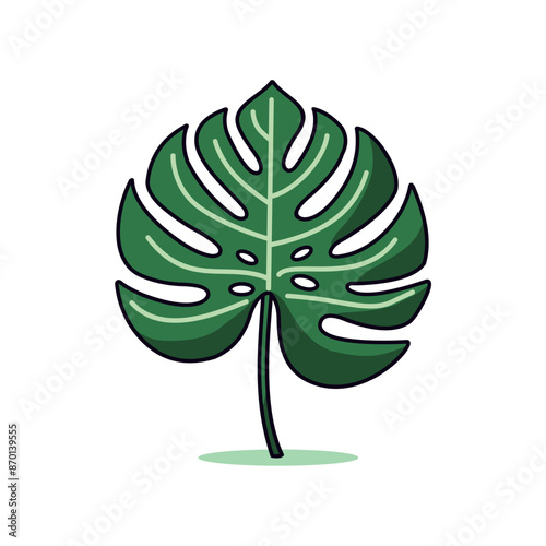 Simple monstera leaf vector.eps