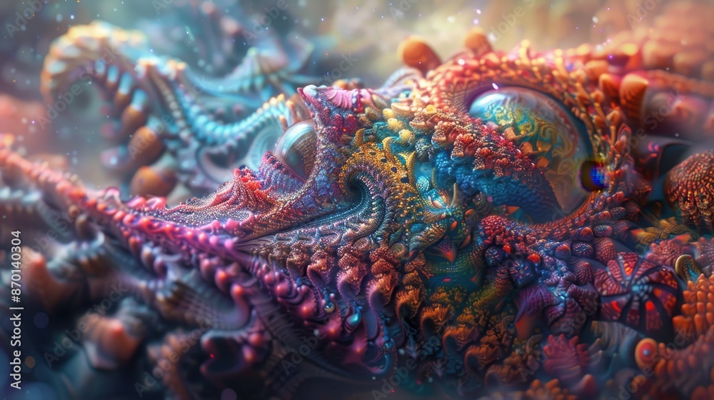 Abstract Colorful Fractal Art with Intricate Patterns and Vivid Colors in a Surreal Dreamlike Landscape Abstract Colorful Fractal Art with Intricate Patterns and Vivid Colors in a Surreal Dreamlike Landscape