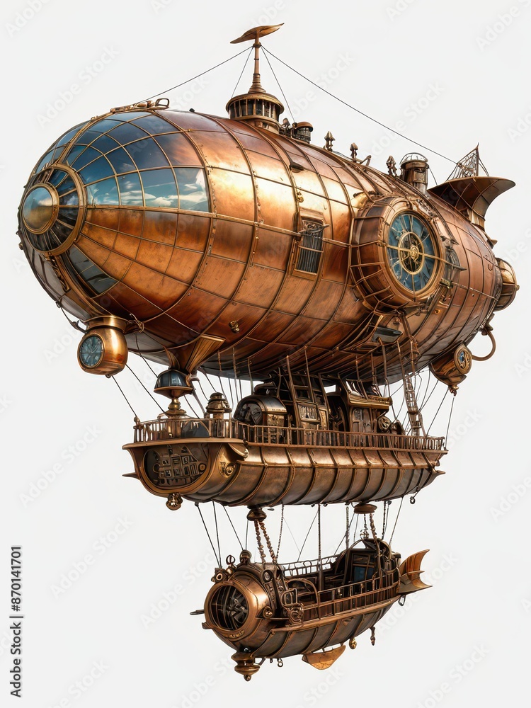 Naklejka premium Steampunk Airship