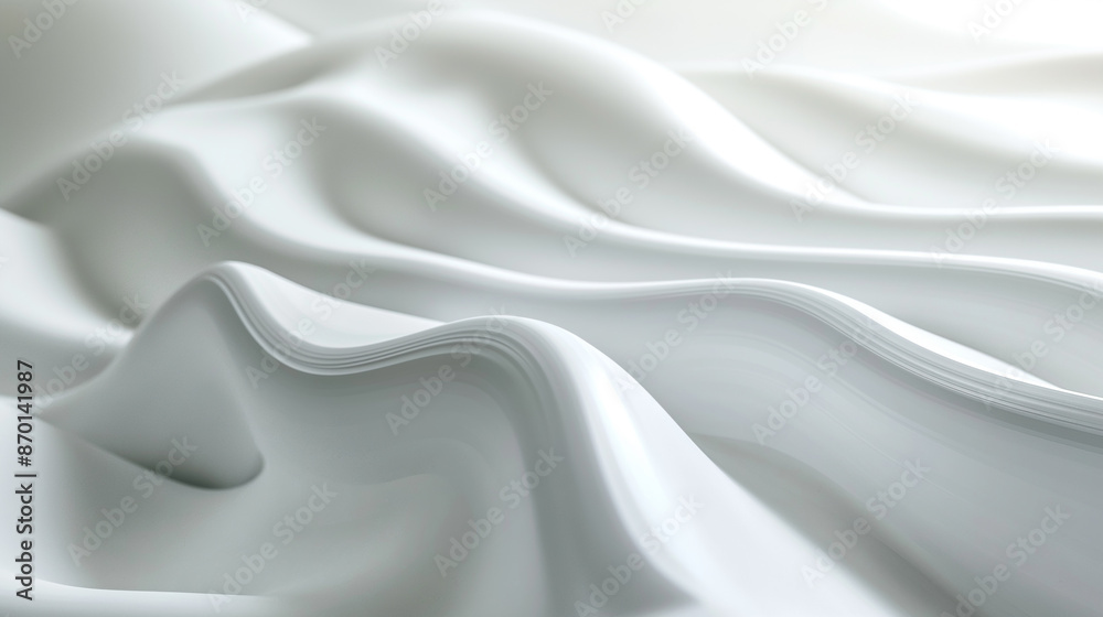 Fototapeta premium Close-up white fabric wave pattern
