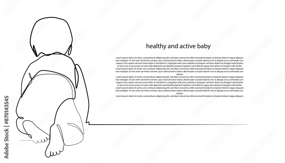 background of a crawling baby.line art drawing of a healthy and active baby.baby health day background of a crawling baby.line art drawing of a healthy and active baby.baby health day