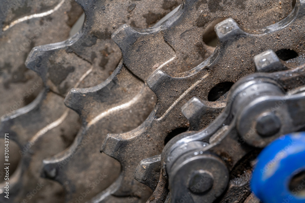Close up of a mountain bike sprocket Close up of a mountain bike sprocket