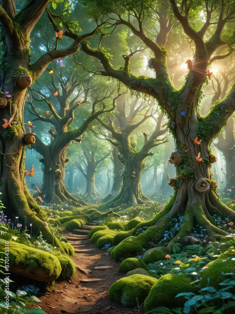 Naklejka premium Enchanted Forest Path.