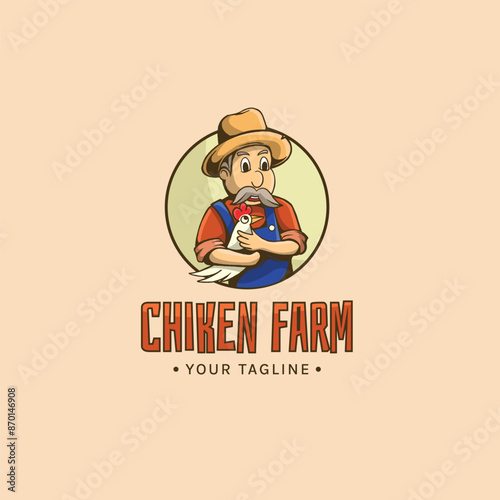 chicken farm mascot logo