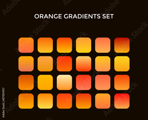 orange gradients set	