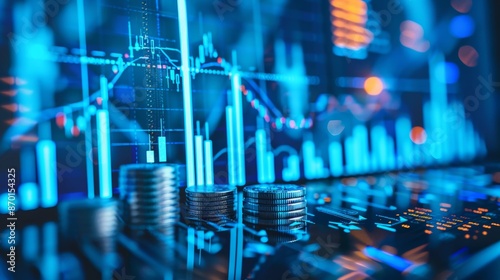 Wallpaper Mural Blue abstract financial background image Torontodigital.ca