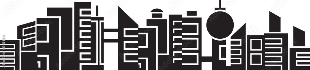 Urban Cityscape Silhouette Illustration Urban Cityscape Silhouette Illustration