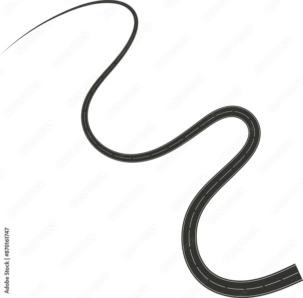 Fototapeta premium Street turn and curve long way, road, race, highways, asphalt