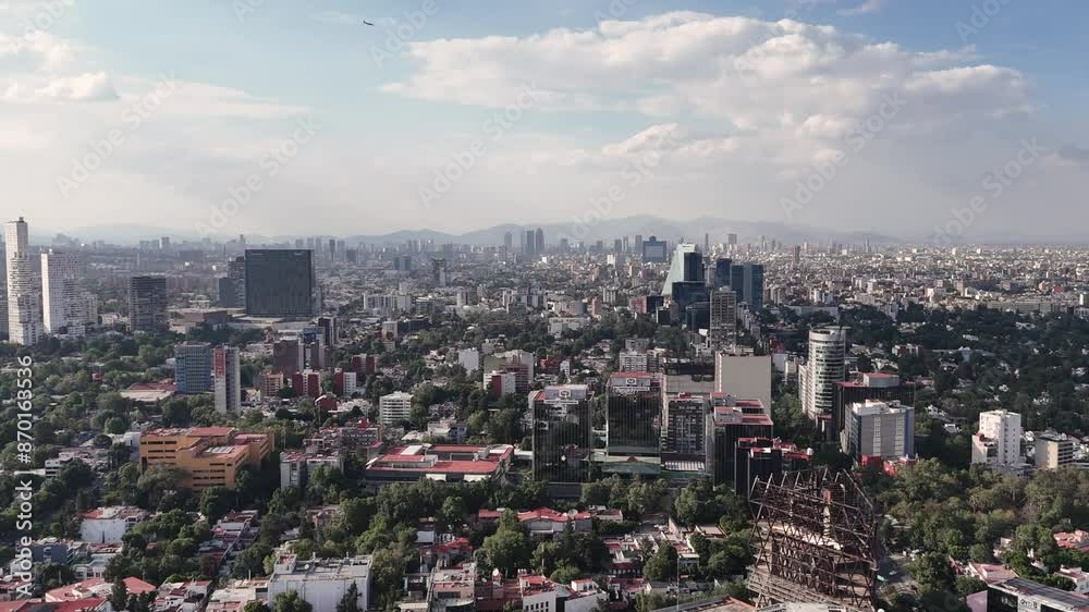 Sweeping aerial views of Mexico City on a Sunny Afternoon Sweeping aerial views of Mexico City on a Sunny Afternoon