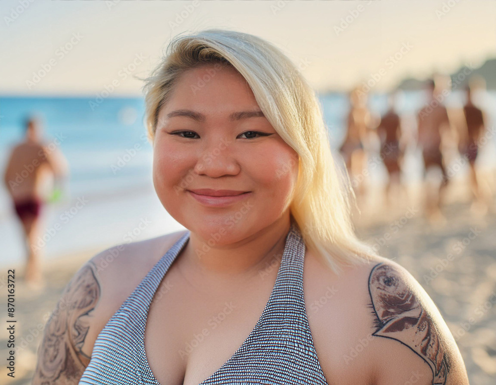 Happy Woman Enjoying Summer at the Beach Happy Woman Enjoying Summer at the Beach