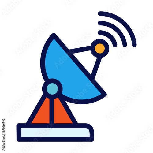 colorful satellite icon design outline