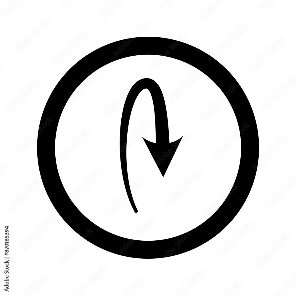 Arrow sign in hand drawn circle Arrow sign in hand drawn circle