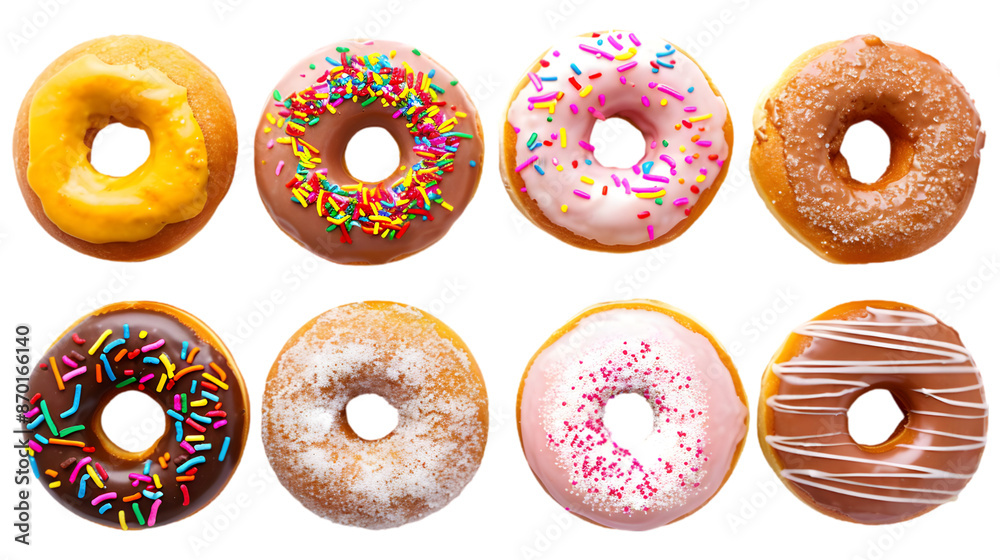 Set of donuts , Isolated on Transparent background. Set of donuts , Isolated on Transparent background.