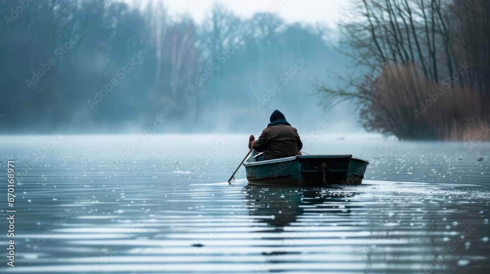 Fototapeta premium Lake Fishing: A day of dancing with nature