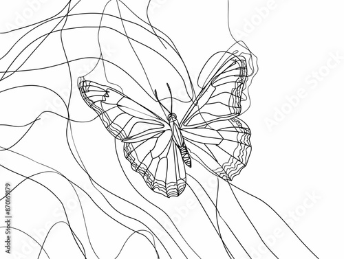 One-Line Butterfly Emerges from Cocoon: A Symbol of Investing in a Brighter Tomorrow