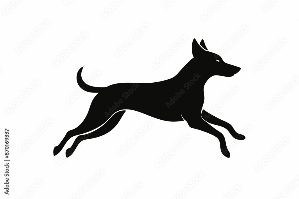 black and white dog silhouette, dog vector illustration, dogs silhouette, animal silhouette isolated vector Illustration, png, dog icon