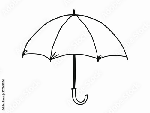 Shelter From The Storm: Outline Illustration Of An Umbrella