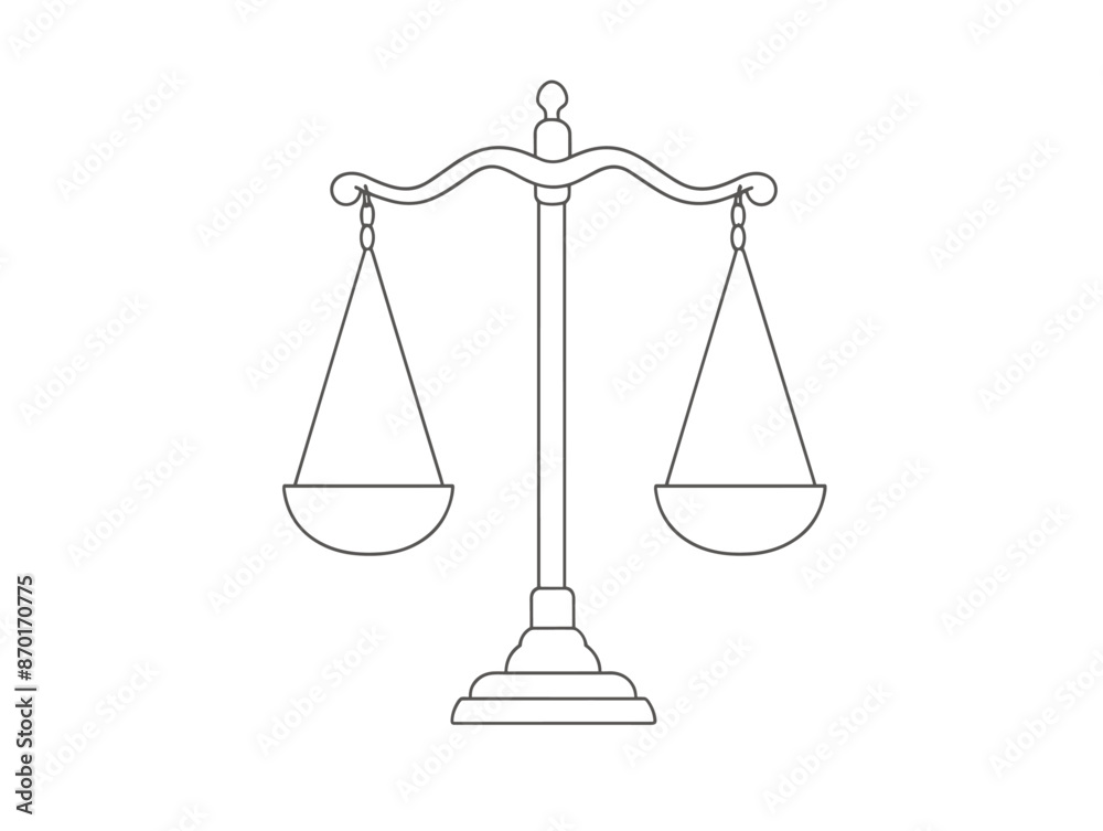 Line-Drawing Scales: Symbol of Decision-Making and Balance Line-Drawing Scales: Symbol of Decision-Making and Balance