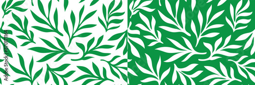 Schilderij op canvas Seamless green Matisse plant pattern