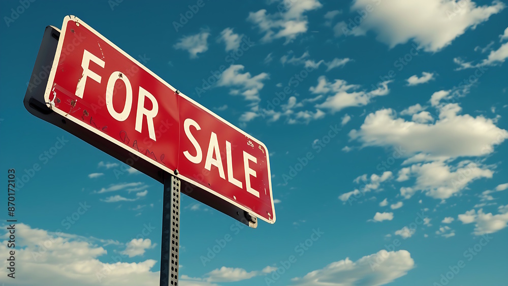 Fototapeta premium Red Real Estate Sign 